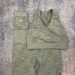 Gymshark Camo Seamless Set in Sage Green